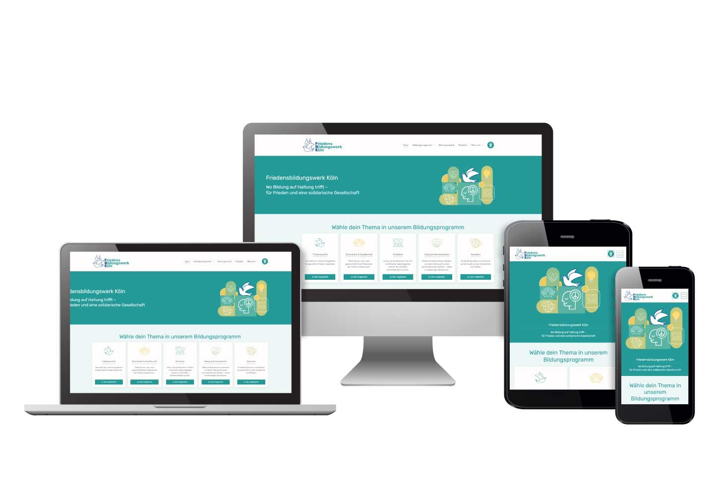 responsive design website des friedensbildungswerk köln